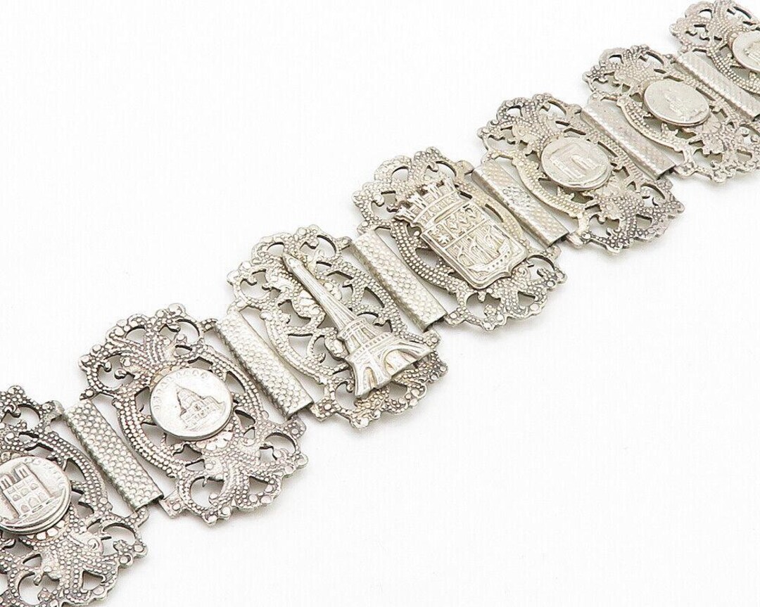 公式限定 福袋 - 公式通販オンラインショップ FRANCE 925 Silver Vintage Shiny French Landmarks Panel Chain アクセサリー