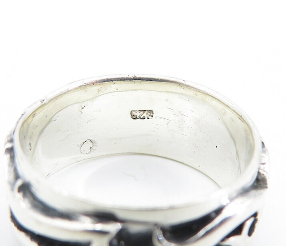 925 Sterling Silver - Vintage Shiny Raised Swirl … - image 4