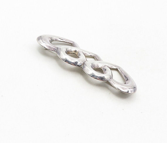 925 Sterling Silver - Vintage Shiny Smooth Open L… - image 3