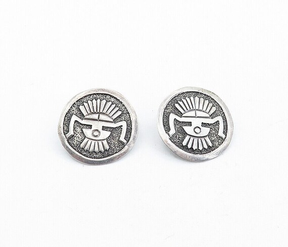 SOUTHWESTERN 925 Silver Vintage Traditional Pattern Button SOUTHWESTERN 925 Silver Vintage Traditional Pattern Button