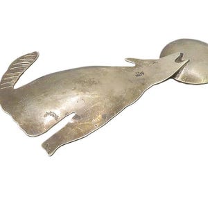 925 Sterling Silver Vintage Dark Tone Howling Wolf Animal Brooch Pin BP4357