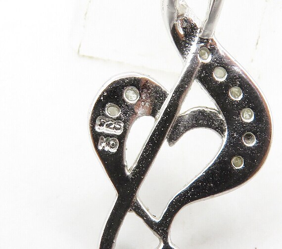 925 Sterling Silver - Genuine Diamonds Love Heart… - image 5