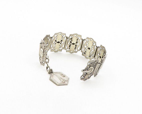 なんでも鑑定団よりも驚き！ FRANCE 925 Silver Vintage Shiny French Landmarks Panel Chain アクセサリー