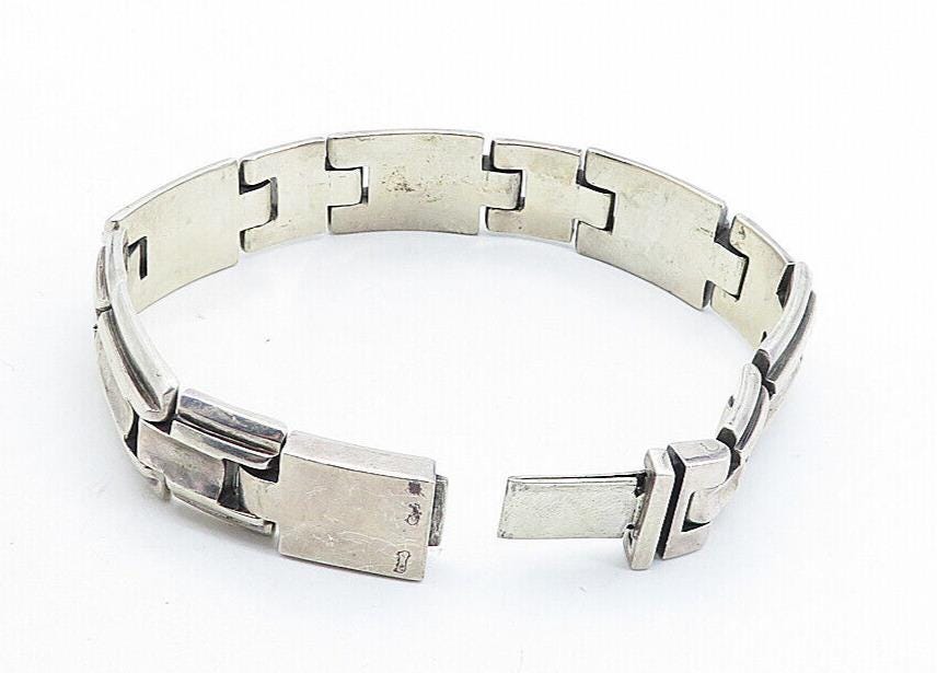 925 Sterling Silver Vintage Dark Tone Heavy Square Link