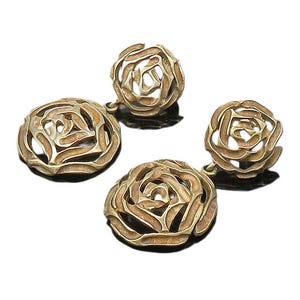 925 Sterling Silver Vintage Rose Flowers Motif Dangle Earrings EG10808
