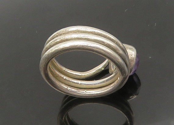 925 Sterling Silver - Vintage Amethyst Wrap-Aroun… - image 5