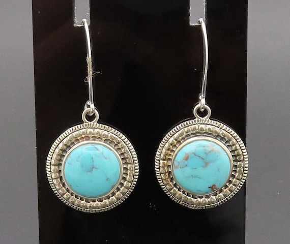 925 Sterling Silver - Vintage Round Turquoise Hal… - image 1