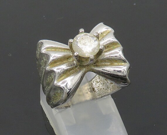 925 Sterling Silver - Vintage Cubic Zirconia Flut… - image 1