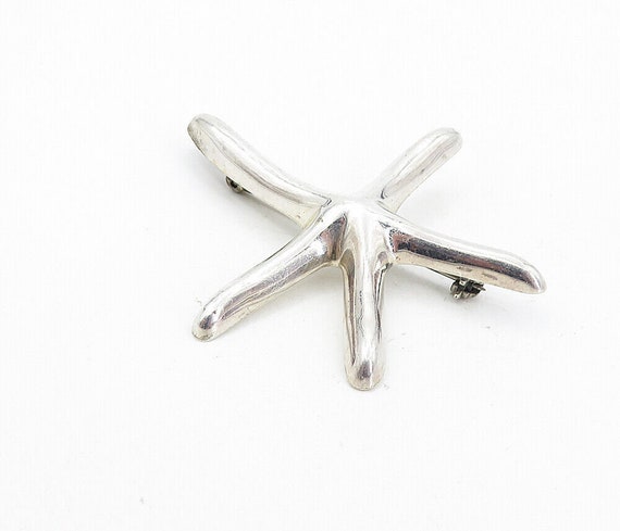 925 Sterling Silver - Vintage Shiny Smooth Star F… - image 2