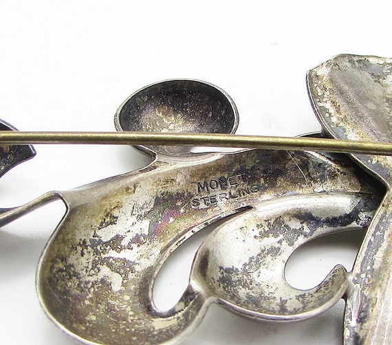 MONET 925 Sterling Silver - Vintage Floral Brooch… - image 5