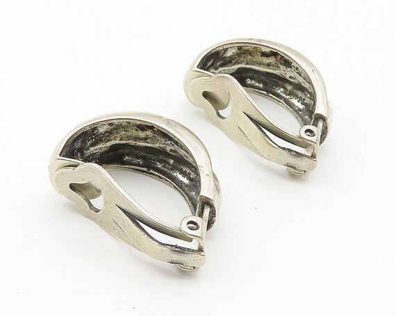 925 Sterling Silver - Vintage Shiny Curved Smooth… - image 4