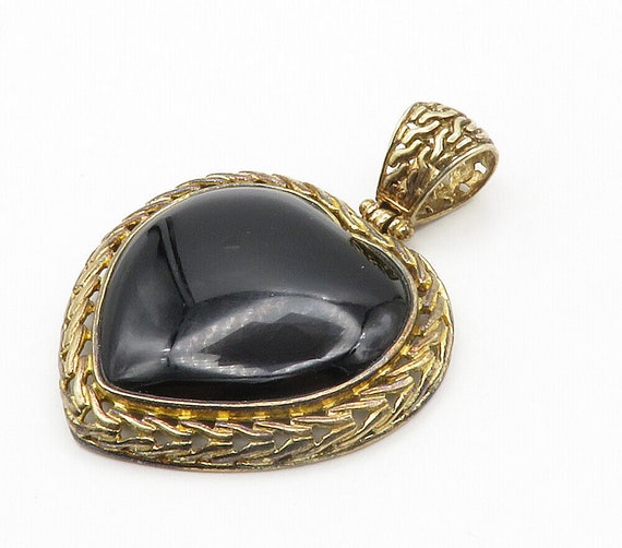 925 Sterling Silver - Vintage Cabochon Black Onyx… - image 2