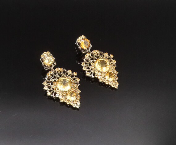 925 Silver - Vintage Beautiful Dancing Citrine Ch… - image 2