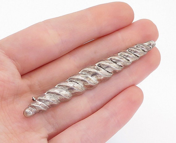 925 Sterling Silver - Vintage Shiny Hollow Twist … - image 1