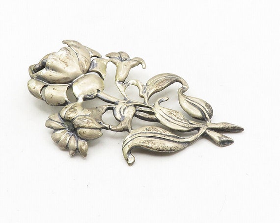 925 Sterling Silver - Vintage Dark Tone Blooming … - image 2