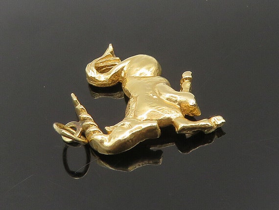 14K GOLD - Vintage Shiny Leaping Unicorn With Fis… - image 4
