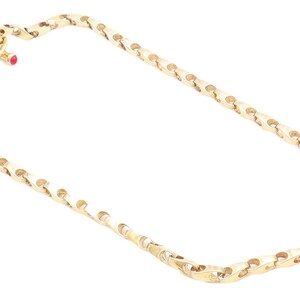 925 Sterling Silver Vintage Necklace Gold Plated Designer Cutout Links NE4411