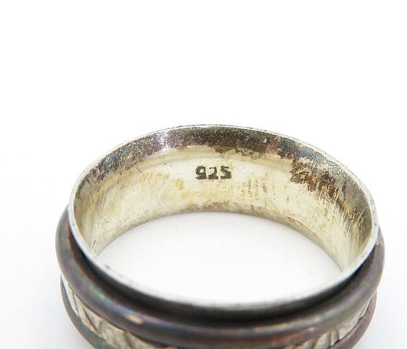 925 Sterling Silver - Vintage Two Tone Rustic Etc… - image 4