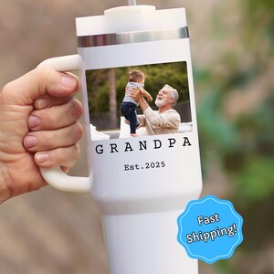 Custom Grandpa Tumbler, Custom Photo Grandpa Gifts for Grandpa for Father&#39;s Day Gifts for Grandpa from Grandkids Grandpa Travel Mug Cup