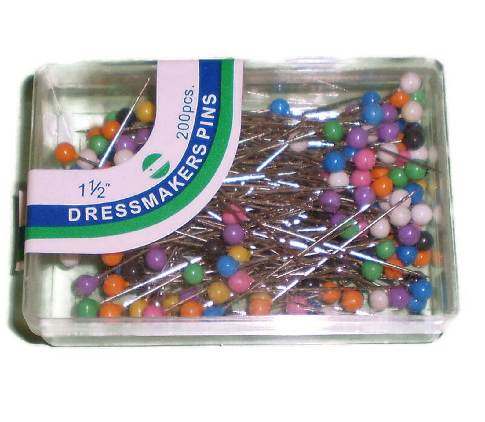 200 PCS 11/2 Round Head Dressmaker Pins Assorted Colors Etsy