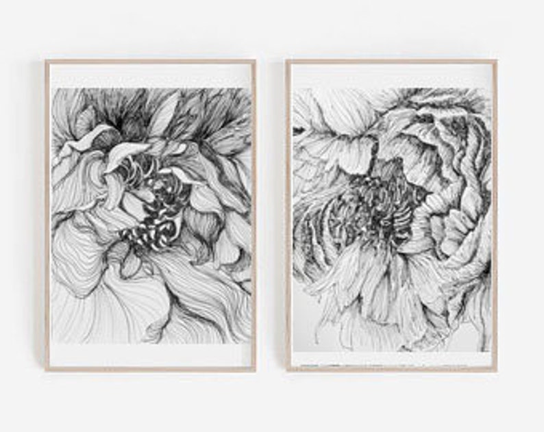 Floral Prints / 8x10 / Set of Three / Printable Wall Art / Botanical ...