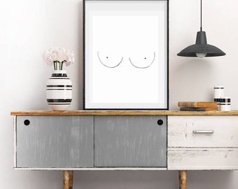 Boob Druck / minimalistischen Wand Kunst angebotenen Kunst / minimalistischen Druck / nackte Wandkunst / moderne druckbare Kunst / einfache Titten