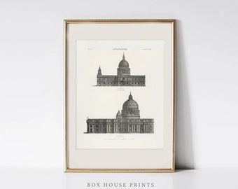 Peut inclure: Illustration architecturale en noir et blanc de la basilique Saint-Pierre de Rome, en Italie. L'illustration montre la façade avant de la basilique, avec son dôme emblématique et ses colonnes. Le texte "ARCHITECTURE" est imprimé en haut de l'image.