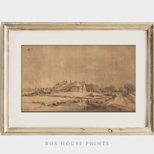 Pobierz tylko wydruk artystyczny VINTAGE | Neutralny wyciszony | Cottage Farm | Brown Paper Country Farmhouse | Box House Prints