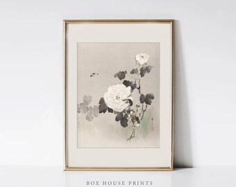 Japanese Bird and Flower Print VINTAGE Art Print OIL Painting | Download Only High Resolution | Painting Box House Prints