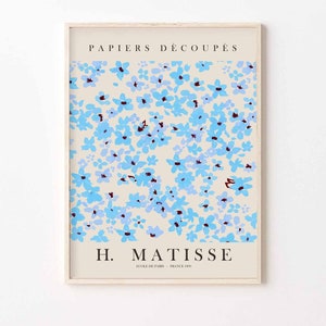 Printable Art - Henri Matisse - Flowers - Floral - Flower Market Prints - Matisse Print  - French - France - Paris - Papiers - Blue