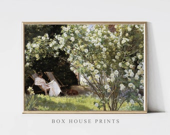 Spring Garden VINTAGE Art Print OIL Painting | Download Only High Resolution | Landscape |Painting Box House Prints