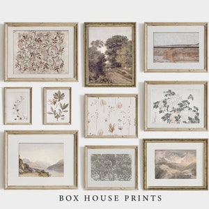 Vintage Neutral Gallery Wall SET Gallery Art Print Set of Ten | DIGITAL ...