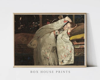 Kimino Girl Print VINTAGE Art Print OIL Painting | Download Only High Resolution | Painting Box House Prints