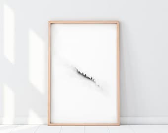 Foggy Forest Print / Forest Print / Forest Wall Art / Misty Forest Art / Printable Art / Minimalist Art