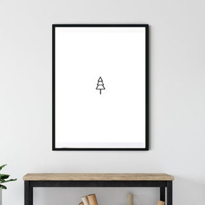 Trendy Tree Print / Minimalist Christmas Art / Cabin Minimalist / Printable / Simple Pine Tree / Cedar / Christmas Tree / Winter