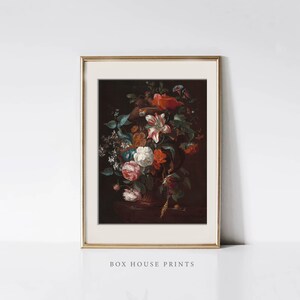 Download Only VINTAGE Art Print | Neutral Muted | Botanical Art | Vase with Flowers Painting | Box House Prints