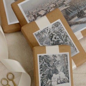 Set of 4 Winter Wonderland Gift Topper| Print at Home Instant Download!! Unique Christmas Wrapping | Trendy Prints | Box House Prints