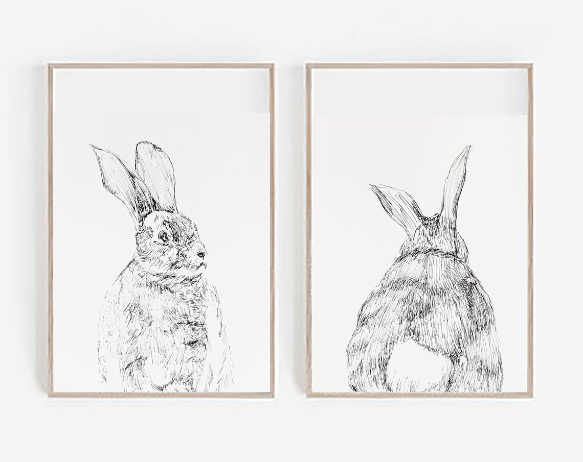 Shaggy Bunny Set / 8x10 / Printable Wall Art / Baby Wall Art/ Print Set ...