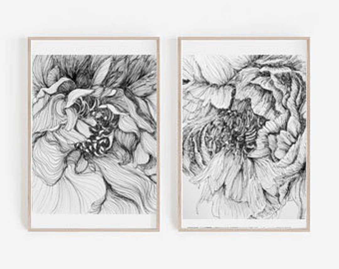 Floral Print Set of Two / 8 X 10 / Botanical Printable Wall Art ...