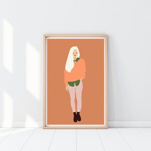 Urban Girl / Trendy Prints / Wall Art / Orange Wall Art / Orange Print / Burnt Orange Art / Girl Print