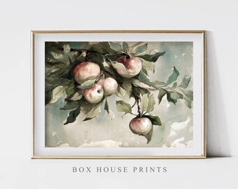 Apple Tree VINTAGE Art Print | Download Only Antique Neutral Muted | Wall Art | Landscape | Box House Prints
