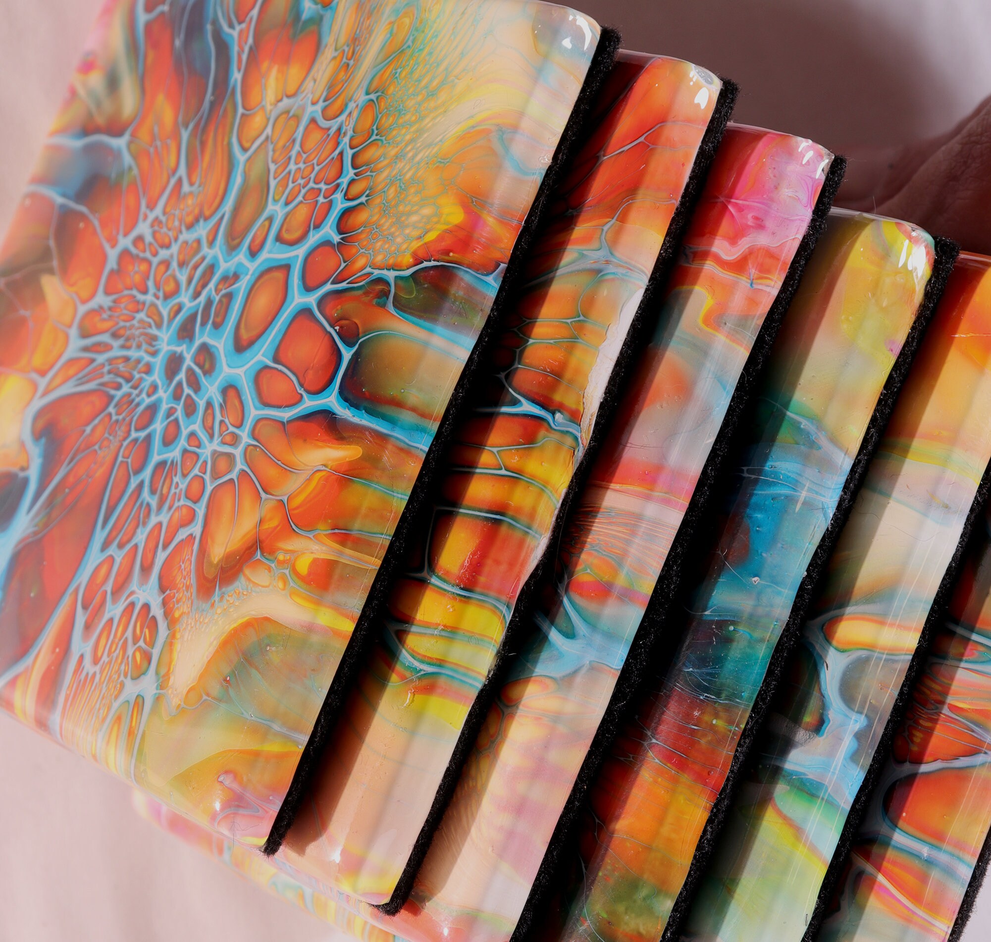 Resin Coaster Set of 6 on Ceramic Tile Free Shipping in US Etsy