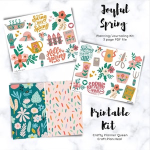 Spring planner stickers, printable sticker set, printable floral clipart, Instant Download, PDF, Spring clipart, happy planner, printable
