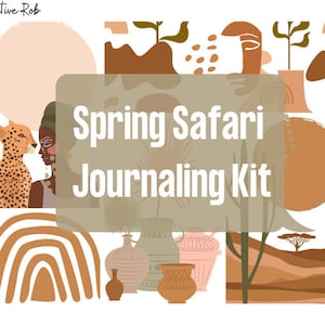 Digital Journal Kit, Printable Safari Pages for Journals, Scrapbooks, Planners, Crafts, Instant Download 2 PNG