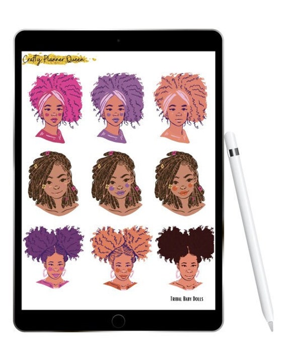 Whitlei-Black Woman Black Girl Magic Queen Fashion Doll Glam Sticker Sticker Fashion Doll,Planner Girl Planner Sticker