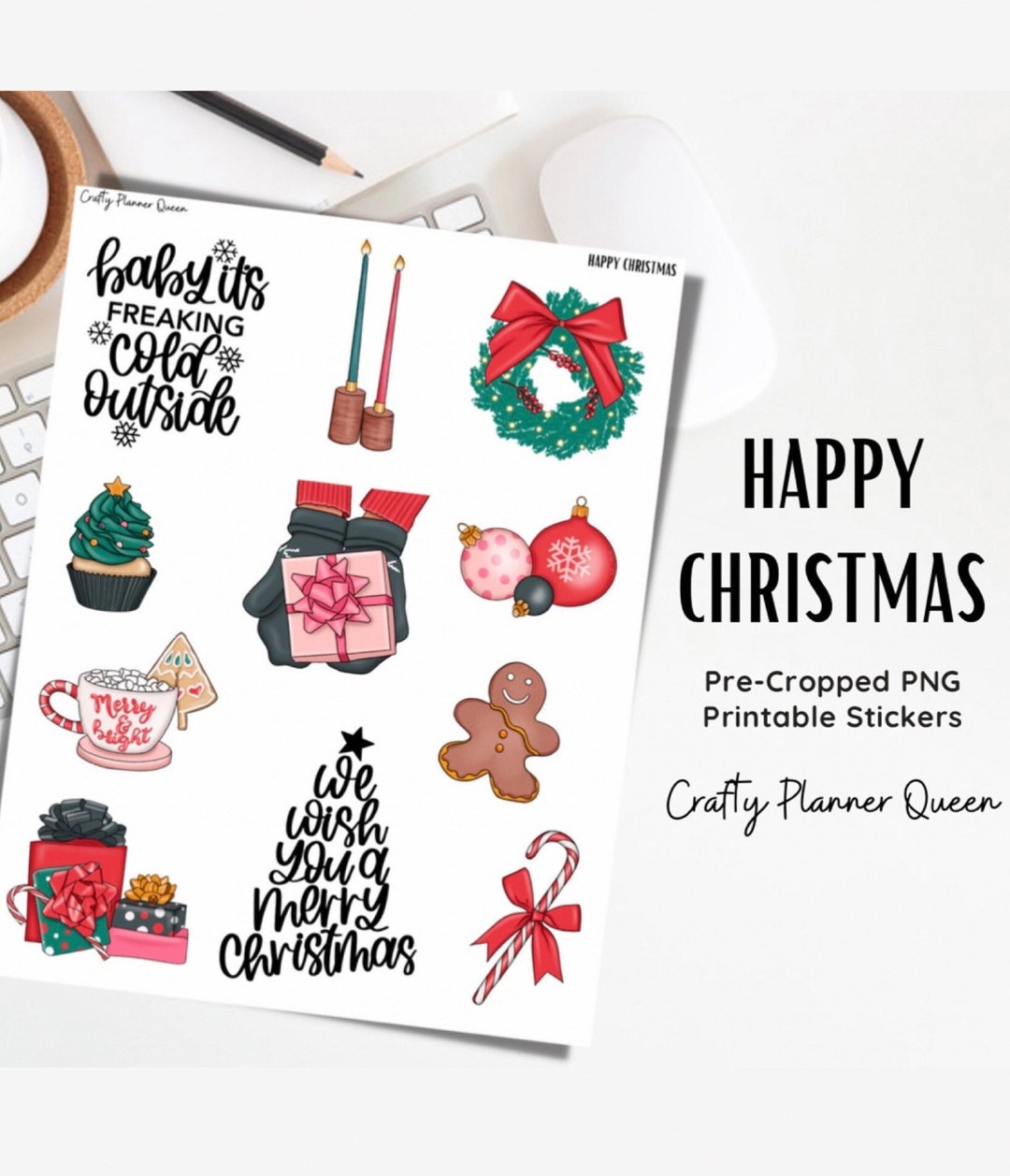 Cross Printable Planner Stickers by Robin Printables