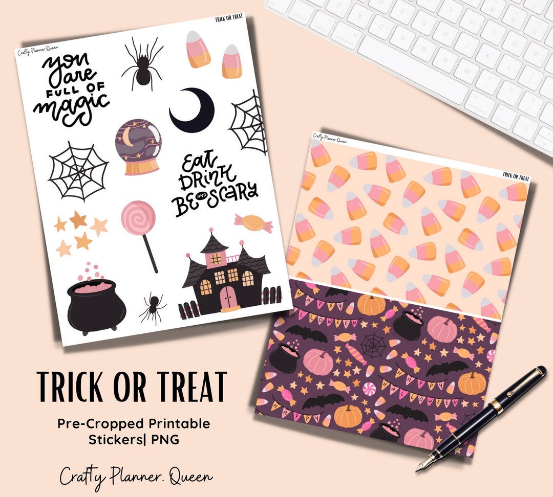 Printable Planner Stickers, October Stickers, Halloween Stickers ...