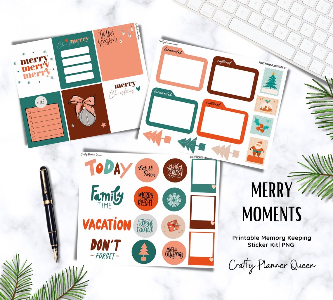 Printable Christmas Scrapboook Kit, Memory Keeping, Christmas Journal ...