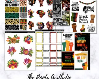 Black History Printable Stickers: African Women, Journaling Kit (PNG, Cut Files)