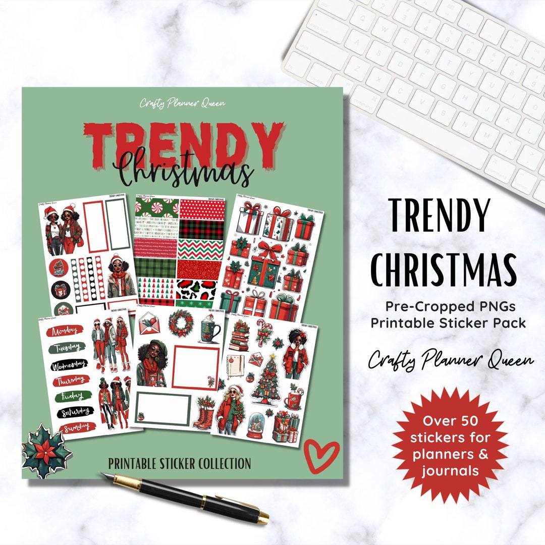Christmas Printable Planner Stickers, December Journal Stickers ...